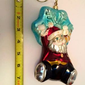 Christopher Radko Santa and Snowflake Ornament